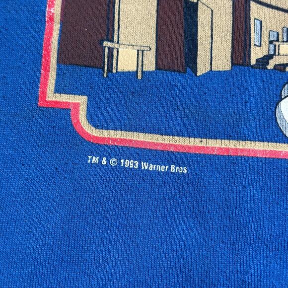 Vintage 90s Looney Tunes Taz Bugs Bunny El Diablo Kid Carrito Sweatshirt USA XL - Picture 5 of 9